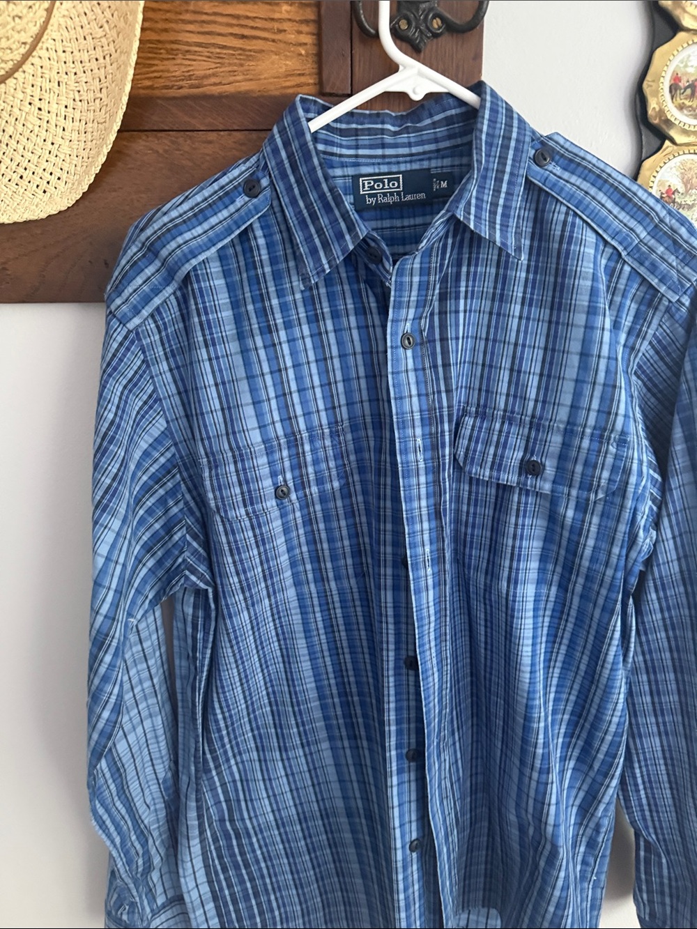 Polo by Ralph Lauren Blue Multi-Stripe Plaid Button-Down Shirt